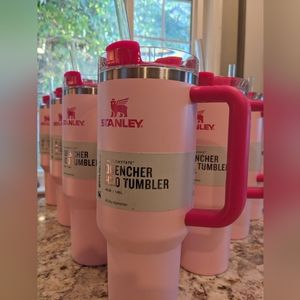 Stanley 40oz Flamingo Pink Tumbler Stainless Steel H2.0 FlowState Quencher